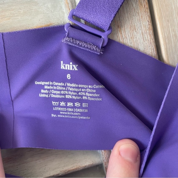 Knix NWOT Periwinkle Padded V-Neck Bra - Thin Strap size:6 fits 32DD, 34DD, 32E - Picture 7 of 10